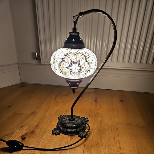White turkish mosaic desk lamp - white,