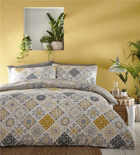 Ethnic duvet sets - ochre, yellow