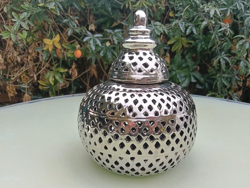 Silver ceramic moroccan - ceramic,