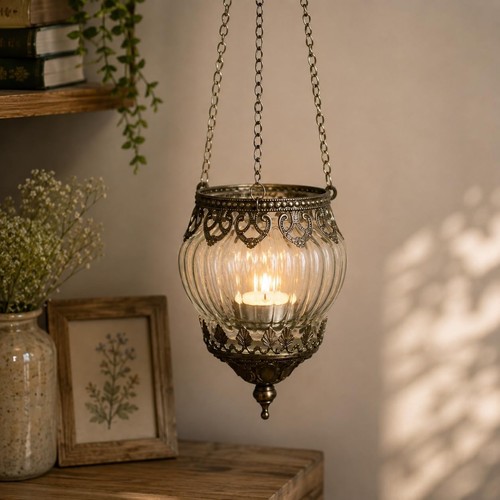 Glass hanging ribbed tea - glass,
