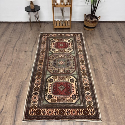 Turkish vintage rug - 3.3x6.3, ft