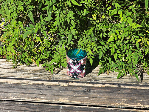 Hand decorated teal - hand-decorated,