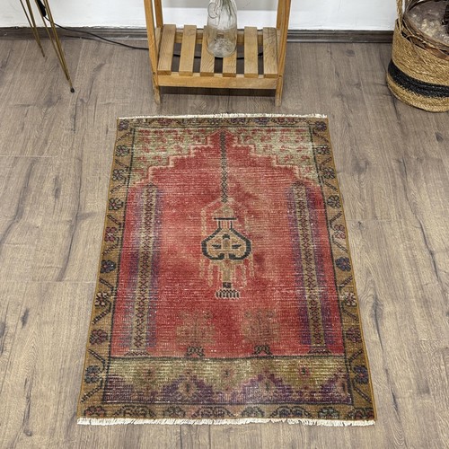 Turkish vintage prayer rug - turkish,