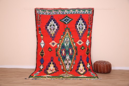 Red vintage moroccan wool - red,
