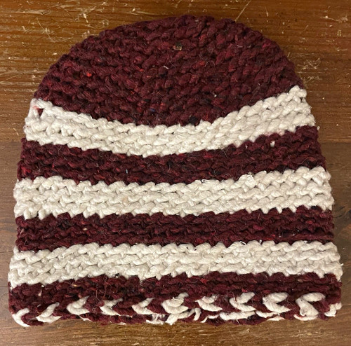 Knit striped beanie - striped, hat