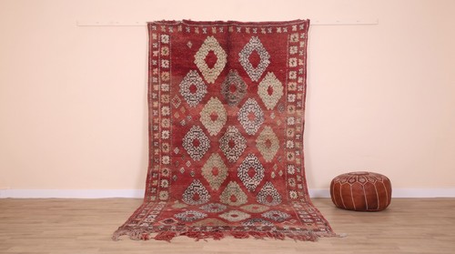 Red vintage moroccan - moroccan, wool