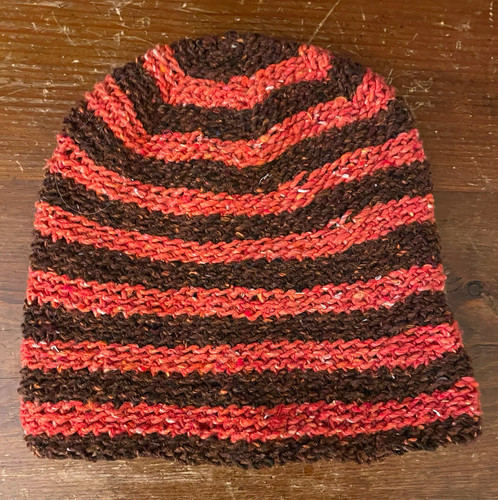 Striped wool knit beanie hat - wool,