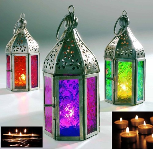 Moroccan mini iron tonal glass - moroccan,